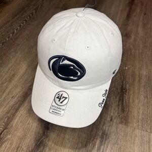 '47 Penn State Nittany Lions Hat Women White Adjustable Cursive Script Logo NCAA